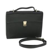 Pre-owned Leather handbags Burberry Vintage , Black , Dames