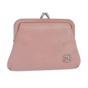 Pre-owned Leather pouches Chanel Vintage , Pink , Dames