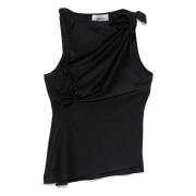 Zwarte Mouwloze Top met Asymmetrisch Ontwerp Coperni , Black , Dames