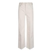 Roller Fray Jeans Mother , White , Dames