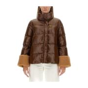 Stijlvolle Nylon Donsjas Fay , Brown , Dames