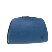 Pre-owned Leather pouches Louis Vuitton Vintage , Blue , Dames