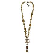 Pre-owned Fabric necklaces Chanel Vintage , Yellow , Dames