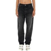 Stack Straight Fit Katoenen Jeans Amiri , Black , Heren