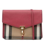 Pre-owned Leather shoulder-bags Burberry Vintage , Red , Dames