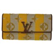 Pre-owned Canvas wallets Louis Vuitton Vintage , Yellow , Dames