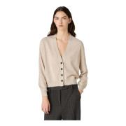 Kasjmier Gebreide Vest G.18 Stijl Massimo Alba , Beige , Dames