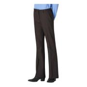 Klassieke Wijde Pijp Wol Twill Broek Massimo Alba , Black , Dames