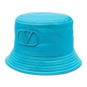 Heldere Blauwe Bucket Hat met VLogo Valentino Garavani , Blue , Heren