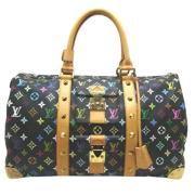 Pre-owned Canvas handbags Louis Vuitton Vintage , Black , Dames