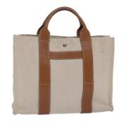 Pre-owned Leather totes Hermès Vintage , Beige , Dames