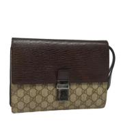 Pre-owned Leather clutches Gucci Vintage , Brown , Dames