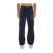 Cargo Jeans Straight Fit Katoen Italië Heron Preston , Blue , Heren