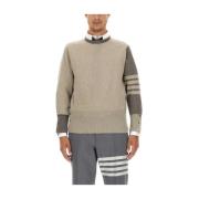 Kasjmier Gebreide Slim Fit Trui Thom Browne , Beige , Heren