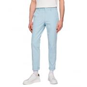 Slim Fit Geplooide Broek Verhoogt Stijl Hugo Boss , Blue , Heren