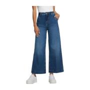 Wijde Donkerblauwe Denim Jeans Guess , Blue , Dames