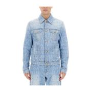 Stijlvolle Denim Jack voor Mannen Versace , Blue , Heren