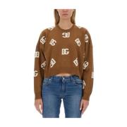 Luxe Logo Gebreide kleding Dolce & Gabbana , Beige , Dames