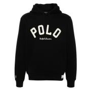 Zwarte Logo Hoodie met Koord Ralph Lauren , Black , Heren