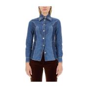 Denim Slim Fit Shirt Etro , Blue , Dames