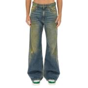 Wijde Bootcut Jeans Palm Angels , Blue , Heren