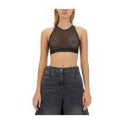 Kant Amerika Mouwloze Top Palm Angels , Black , Dames