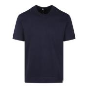 Katoenen Jersey Crew-Neck T-Shirt Fw24 Paolo Pecora , Blue , Heren