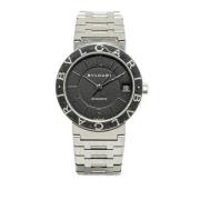 Pre-owned Stainless Steel watches Bvlgari Vintage , Black , Heren