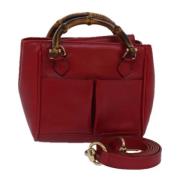 Pre-owned Leather handbags Gucci Vintage , Red , Dames