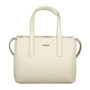 Beige Handtas met Verstelbare Schouderband Calvin Klein , Beige , Dame...