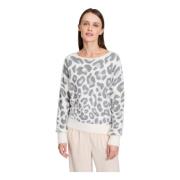 Jacquard Gebreide Trui met U-hals Betty & Co , Multicolor , Dames