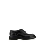 Zwarte Leren Veterschoenen Santoni , Black , Heren