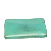 Pre-owned Leather wallets Louis Vuitton Vintage , Green , Dames