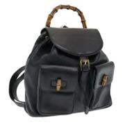 Pre-owned Leather backpacks Gucci Vintage , Black , Dames