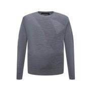 Grijze Lange Mouw Ronde Hals Trui Armani , Gray , Heren