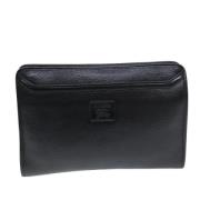 Pre-owned Leather clutches Burberry Vintage , Black , Dames