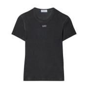 Grijze T-shirts en Polos met Logo Off White , Gray , Dames