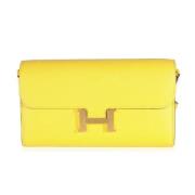 Pre-owned Leather crossbody-bags Hermès Vintage , Yellow , Dames