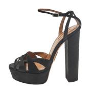 Pre-owned Suede sandals Aquazzura Pre-owned , Black , Dames