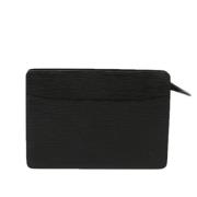 Pre-owned Leather clutches Louis Vuitton Vintage , Black , Dames