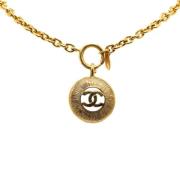 Pre-owned Metal necklaces Chanel Vintage , Yellow , Dames