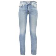 Blauwe Katoenen Slim Taper Jeans Calvin Klein , Blue , Heren