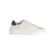 Witte polyester sneakers met veters, print, contrastdetails, logo Calv...