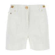 Stijlvolle witte denim shorts Versace , White , Dames