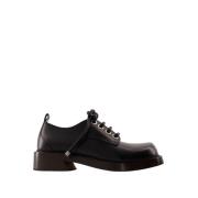 Zwarte Leren Old Calf Derbies Alexander McQueen , Black , Heren