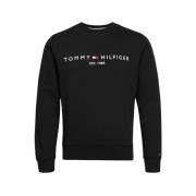 Zwarte Tommy Logo Sweatshirt Tommy Hilfiger , Black , Heren