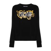 Zwarte Sweatshirt voor Vrouwen Aw24 Versace Jeans Couture , Black , Da...