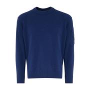 Lamswol Crew Neck Gebreide Trui C.p. Company , Blue , Heren