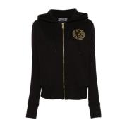 Zwarte Sweatshirt Damesmode Aw24 Versace Jeans Couture , Black , Dames