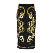 Zwarte Rok Aw24 Damesmode Versace Jeans Couture , Black , Dames